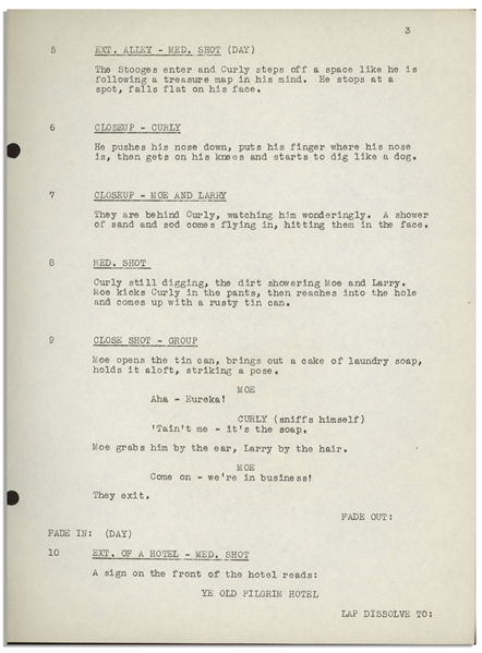 Moe Howard's 33pp. Script Dated July 1941 for The 1942 Three Stooges Film ''Loco Boy Makes Good'', With Working Title ''Poor but Dishonest'' -- Very Good Condition